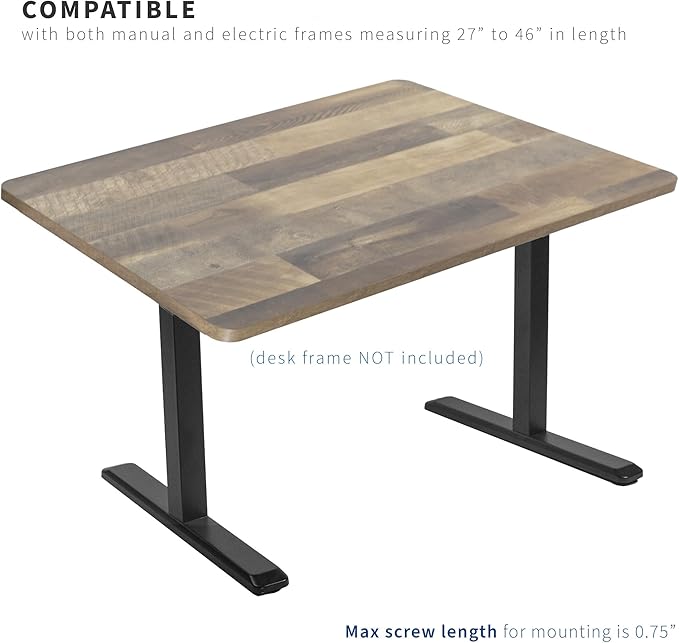 VIVO Reclaimed Wood Universal 48 x 30 inch Solid One-Piece Table Top for Standard and Sit to Stand Height Adjustable Home and Office Desk Frames, DESK-TOP48-30P