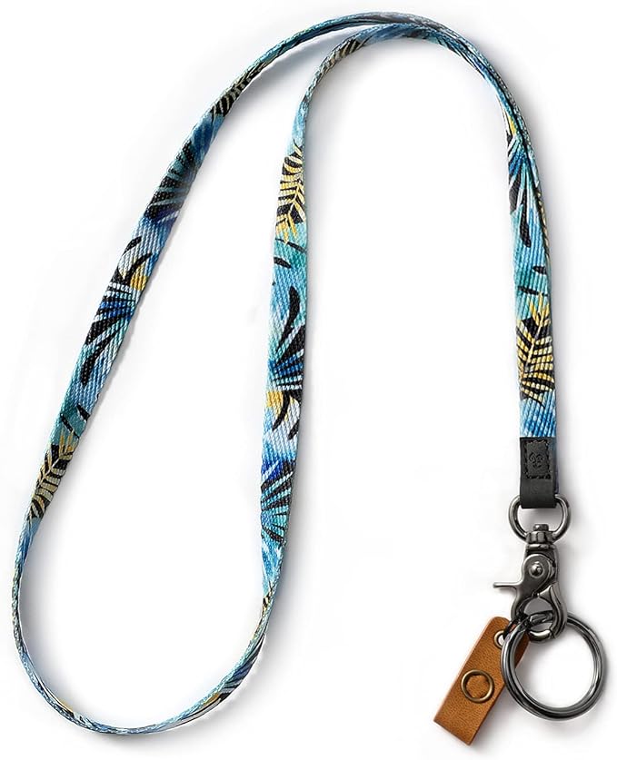 MNGARISTA Neck Lanyard for Keys, Floral Key Lanyard for Women, Durable ID Lanyards with Keyring and Clasp for ID Badges, School ID or Wallets, Hawaii