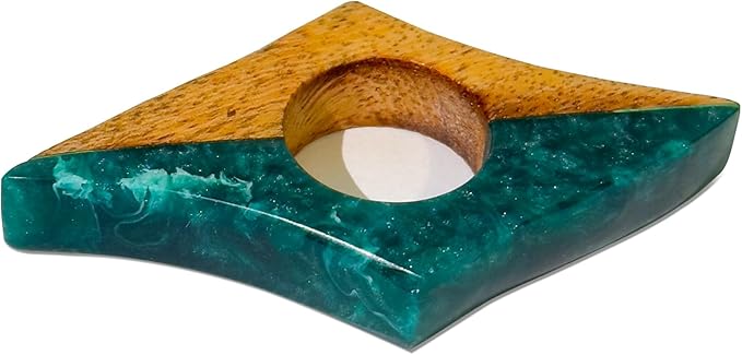 Book Page Holder - Handcrafted Mango Wood & Green Resin Thumb Bookmark - Unique Reading Accessories & Gifts for Book Lovers, Readers & Bookworms (Brown/Green)