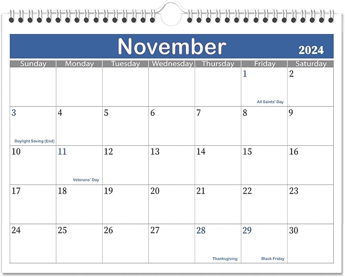 8.5x11 Calendar 2024-2025- Runs from July 2024 Until December 2025,Wall Hanging Calendar with Spiral Binding,Four Page Styles,The Perfect Wall Calendar Planner for Easy Organizing