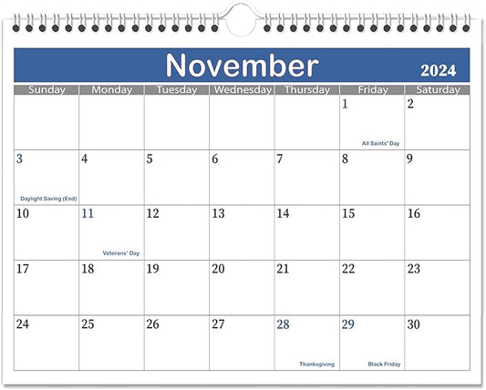 8.5x11 Calendar 2024-2025- Runs from July 2024 Until December 2025,Wall Hanging Calendar with Spiral Binding,Four Page Styles,The Perfect Wall Calendar Planner for Easy Organizing