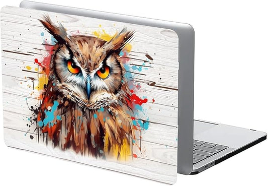 Compatible with 13.3 Inch MacBook Retina A1425/A1502, Funny Colorful Owl Hard Plastic Shell Cover Case