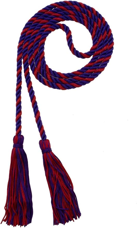 Tassel Depot Graduation Honor Cord - Purple/RED - Every School Color Available - Made in USA