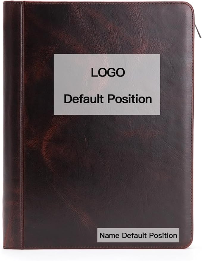 Personalized Genuine Leather Portfolio Binder, Zippered Padfolio for Men Women, Business Folio with 8.5” x 11” Notebook Holder and 13” Laptop Sleeve, Professional Folder, Dark Brown, Oil Tanned