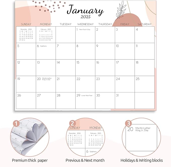 SKYDUE 2025 Magnetic Calendar for Refrigerator, Fridge Calendar 2024-2025, Jul 2024 to Dec 2025 18 Months Magnetic Calendar, 10" x 8", Aesthetic Sketch