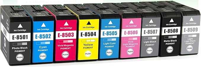 by CanInk 850XL Remanufactured Ink Cartridge T850 UltraChrome HD Ink Compatible with SureColor P800 Inkjet Printer T850XL (9 Pack) Full Set