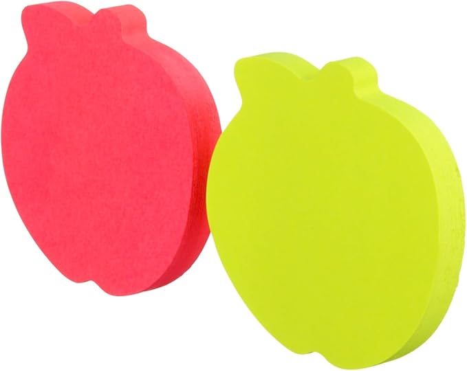 Post-it Notes, Apple Shape, Assorted Colors, 2.6x2.6 in, 2 Pads, 75 Sheets/Pad (7350-APL)