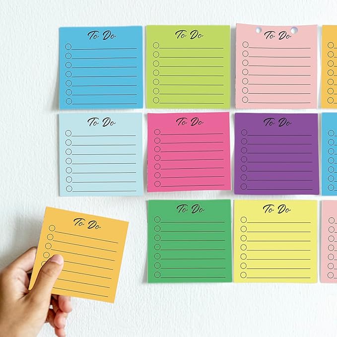 Post it Notes 3x3 Cute and Aesthetic Sticky Notes Planner Notepad - 450 Sheets - Desk Accessories for School, Office, and Home - Ideal Gifts for Teachers, Women, and Coworkers (to do)