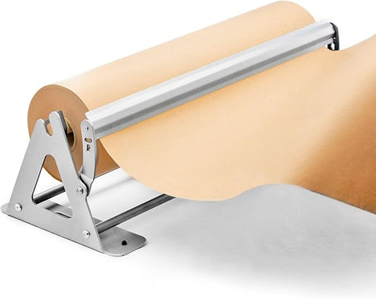 DIY Crew 18 Inch Paper Roll Dispenser and Cutter - Heavy-Duty Wall Mountable, Non Slip Tabletop - Kraft, Freezer, Butcher Paper - Up to 1000ft Rolls