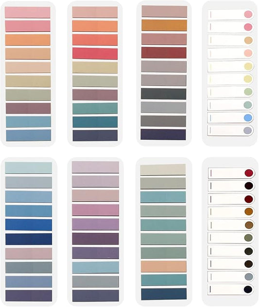 ELII 1600pcsTabs Page Markers Morandi Sticky Index Tabs,Transparent Sticky Notes Book Markers Tabs Label Stickers Index Tabs for Reading Notes, Classify File