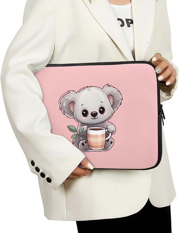 Cute Koala Laptop Protective Sleeve for Girls 17 inch Computer Sleeve Bag Zippered Pouches Lap Top Case Suitable for Daily Use Travel School Office Multiple & Neatly Organizers