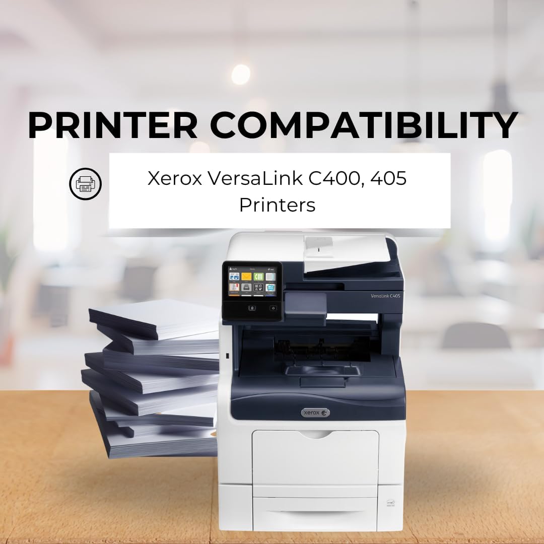 Toner Pros Replacement Toner Cartridge for Xerox 106R03524, 106R03525, 106R03526, 106R03527 – Extra High Yield 4-Color Pack for VersaLink C400, C405 Printers – Black: 10,500 & Color: 8,000 Pages Each