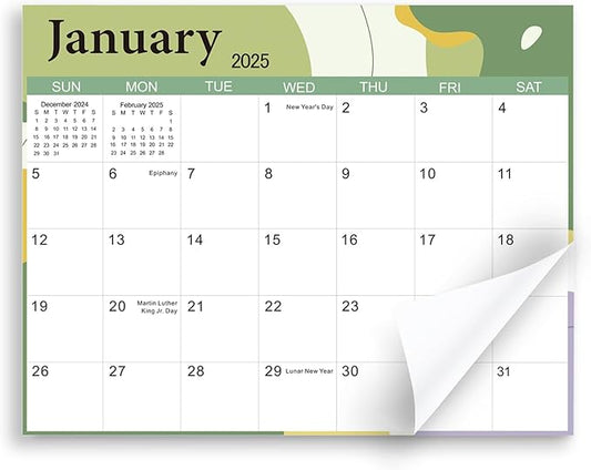 SKYDUE 2025 Magnetic Calendar for Refrigerator, Fridge Calendar 2024-2025, Jul 2024 to Dec 2025 18 Months Magnetic Calendar, 10" x 8", Modern Multi-Color