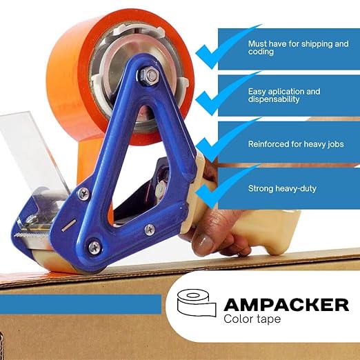 Heavy Duty Packaging Color Tape for Shipping,Packing and Moving 2" Wide x 2.0 Mil Thick -110 Yrd Roll -Acrylic Adhesive Tape for Box Sealing. (36 Rolls, Orange, 2" Wide x 110 yds)