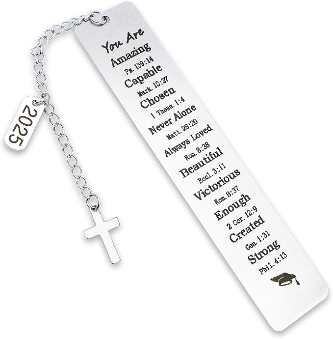Graduation Gifts for Him Her 2025 Graduation Bookmark Gifts Class of 2025 Christian Graduation Gifts for Women Men Girls Senior 2025 High School College Graduation Gifts for Her Bible Book Marker
