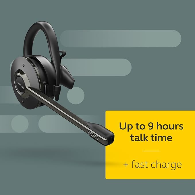 Jabra Engage 65 SE (Second Edition) Wireless Headset, Convertible – Telephone Headset with Industry-Leading Wireless Performance, Advanced Noise-Cancelling Microphone, All Day Battery Life - Black