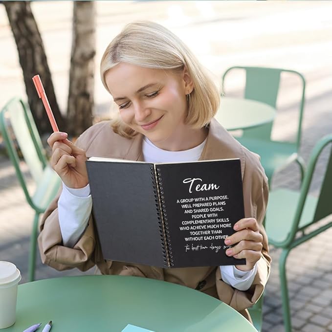 Team 160 Blank Pages Spiral Notebook, Team Notebooks for Employees, Team Gifts for Staff, Teamwork Gifts for Coworkers, Team Member Gifts for Colleagues, Team Appreciation Journal D