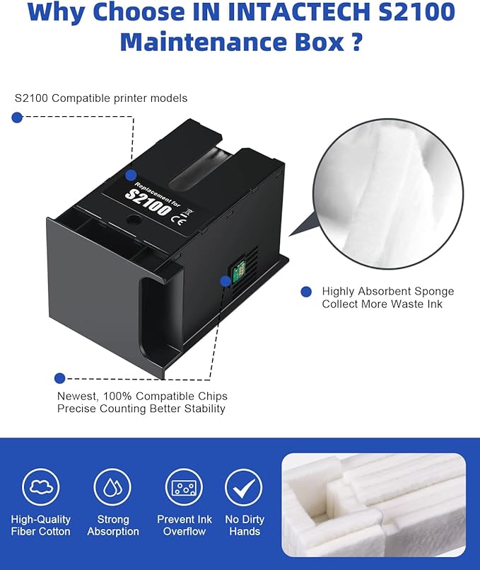 C13S210057 Maintenance Box Tank (C13S210057 / SC13MB / S2100) Replacement for SureColor F570 F571 T2170 T3170 T5170 Printer 2-Pack