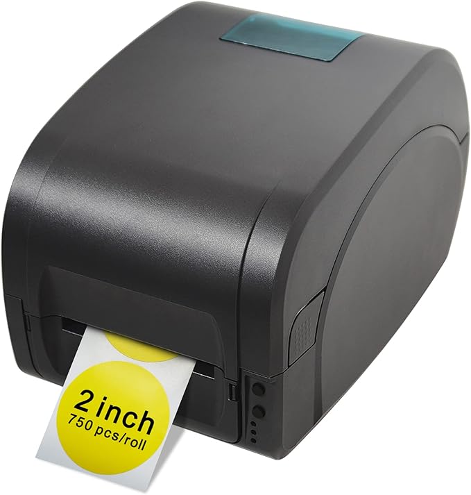 Hybsk 2 inch Circle Color Direct Thermal Stickers Shipping Labels for Barcodes,Name Tag,DIY Logo Design,QR Code,Inventory– Compatible with Zebra,Rollo,Munbyn,and More-750 pcs (2 inch,Yellow)