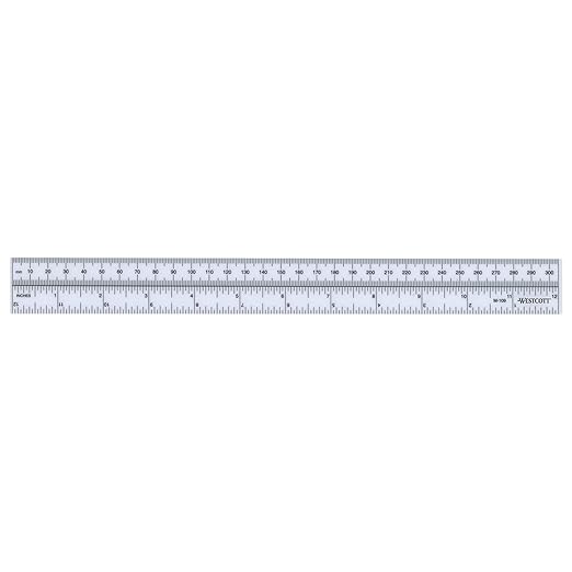 Westcott Metric/Inch Ruler, 30cm, 12", Opaque (M-109)