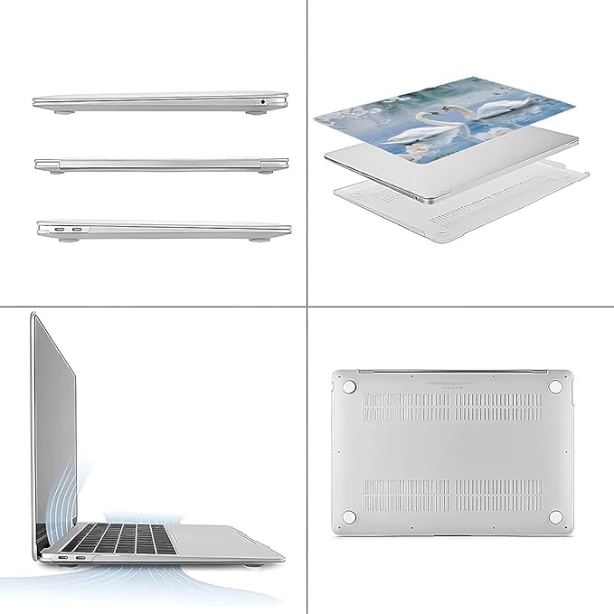 Compatible with 16 Inch MacBook Pro A2141, Elegant Swan Hard Plastic Shell Cover Case