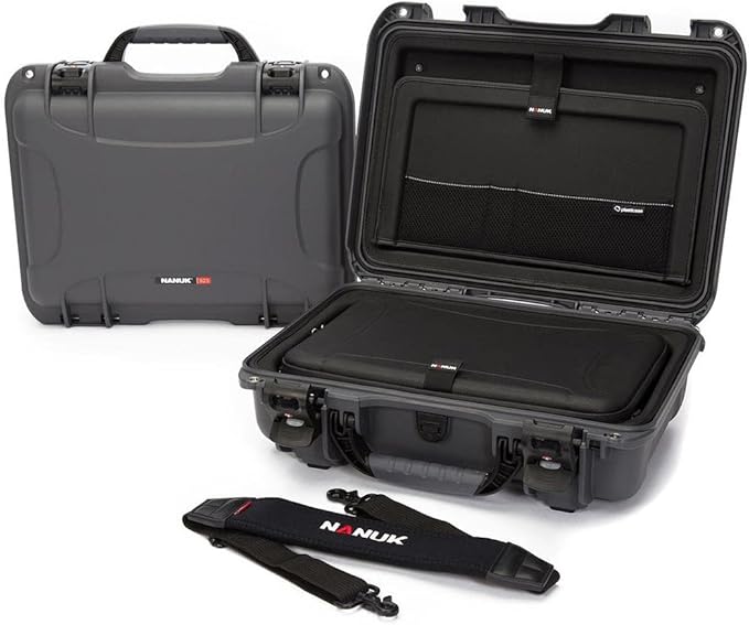 Nanuk 923 Waterproof Hard Case with Laptop Insert Kit and Incorporated TSA Approved Travel Lock Latches - Graphite Medium Series