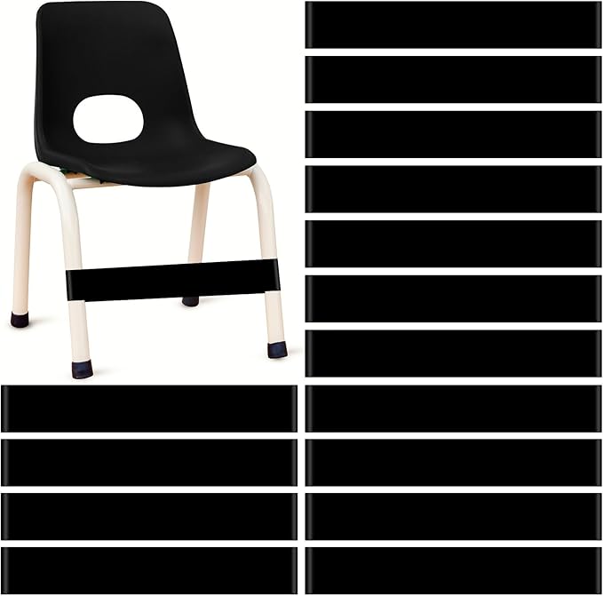 Berlune 24 Pcs Classroom Chair Bands Fidget Chairs and Desks Bands ADHD Autism Tools Bounce Flexible Seating for Classroom(Black, 1 mm)