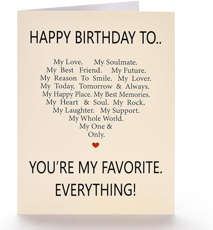 Funny Birthday Card for Men, Sweet Birthday Cards for Husband, Romantic Happy Birthday Card for Boyfriend, Sweetheart Birthday Greeting Love Card Gifts for Him