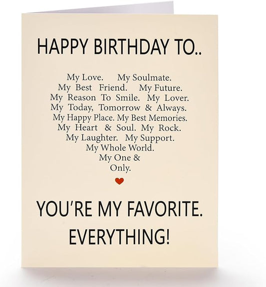 Funny Birthday Card for Men, Sweet Birthday Cards for Husband, Romantic Happy Birthday Card for Boyfriend, Sweetheart Birthday Greeting Love Card Gifts for Him