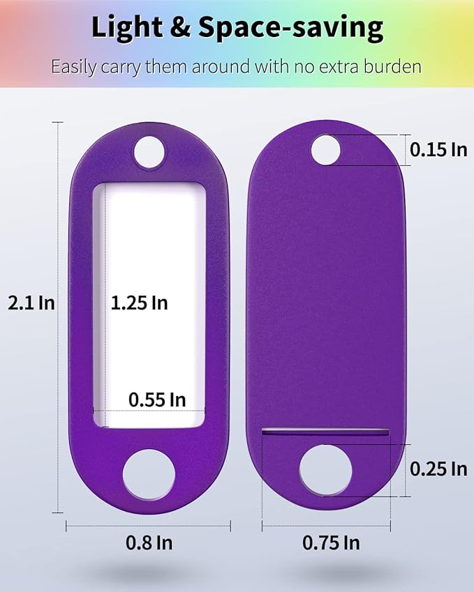 Uniclife 2 Inch Colorful Key Tags Soft Plastic Key Chain Tags with Blank Paper Labels Clear Windows Protective Films and Split Rings Flexible Item Identifiers in 10 Assorted Colors, 200 Pack