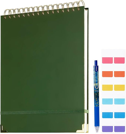 Top Spiral Notebook 8.5x11 Steno Notebook Top Spiral Notebook 240 Pages Top Bound Spiral Notebook College Ruled Left Handed Notebook Thick Superhard Cover Inner Pocket, Spiral Notebook for Work School Office Gift