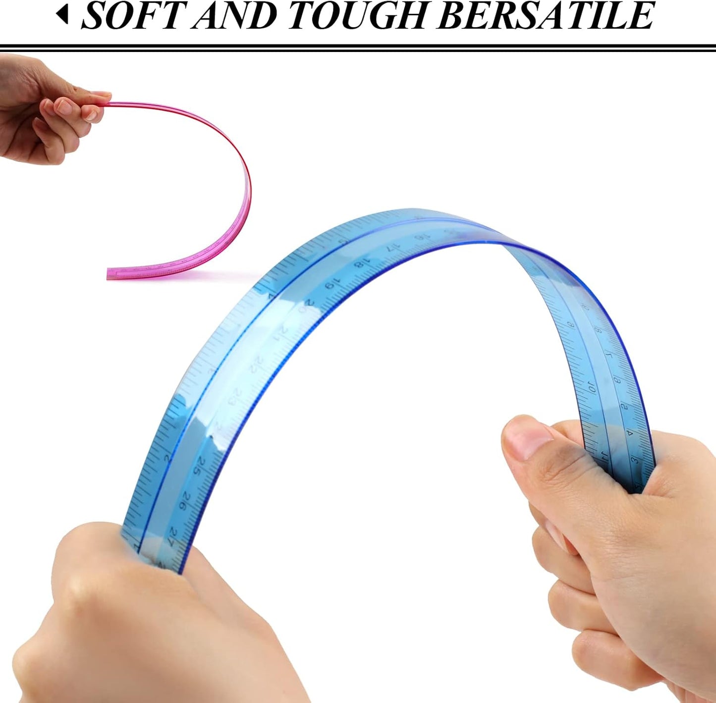 6PCS Clear Ruler, 12 Inch Plastic Rulers for School, Home, or Office, Clear Plastic Rulers, Assorted Colors.