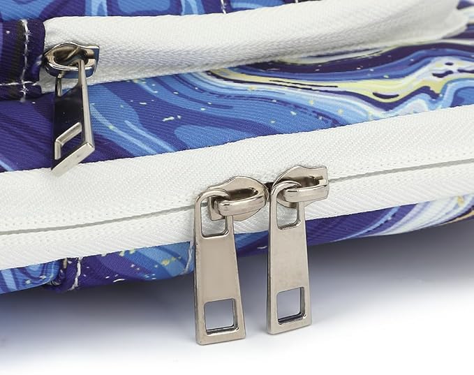 canvaslife 360° Protective Laptop Sleeve Case Bag with 4 Pockets for MacBook Pro 16 inch and 15 inch-15.6 inch Laptop (Blue marble)