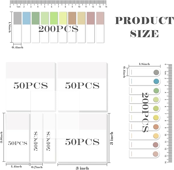 BAYTORY 700 Sheets Transparent Sticky Notes, Clear White Waterproof 3 x 3 inch See Through Memo Pad, Self-Adhesive Translucent Writable Index Tabs for Annotating Book, Office & School Study Supplies