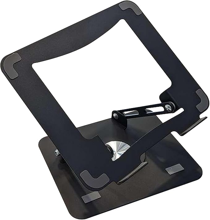 Swivel Laptop Stand for Desk, Adjustable Laptop Stand for Desk w/ 360° Rotation, Raise Tilt Cools Laptop with This Ergonomic Laptop Stand Riser, Collapsible iPad Computer Laptop Stand (Black)