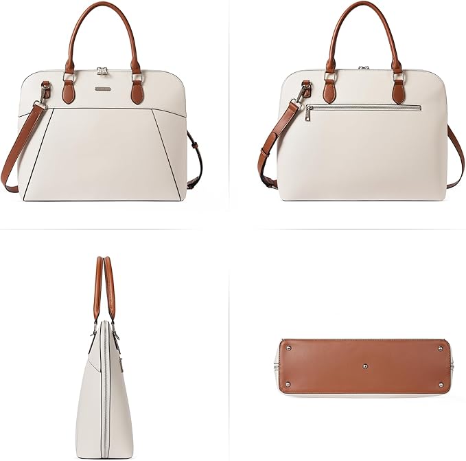 CLUCI Leather Briefcase for Women 15.6 Inch Laptop Business Vintage Slim Ladies Shoulder Bag