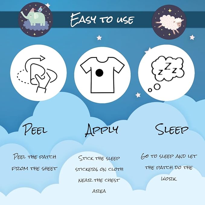Sleep Patches for Kids and Adults - 60 Natural Essential Oils Sleep Aid Patches, Sleeping Patch for Kids & Adults, Sleep aid for Kids, Sleep Stickers, Sleeping Stickers, No Melatonin Sleep Aid