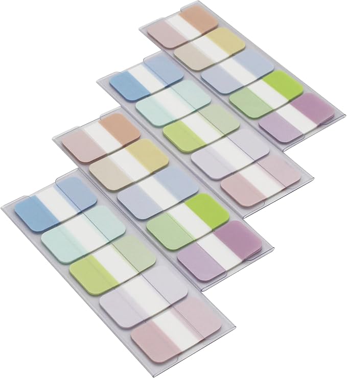 Tabs Flags Assorted Colors, 0.98 x 1.71 Inch Sticky Tabs, Easy to Post, 4 On-The-Go Dispensers/Pack, 400 Pages Total