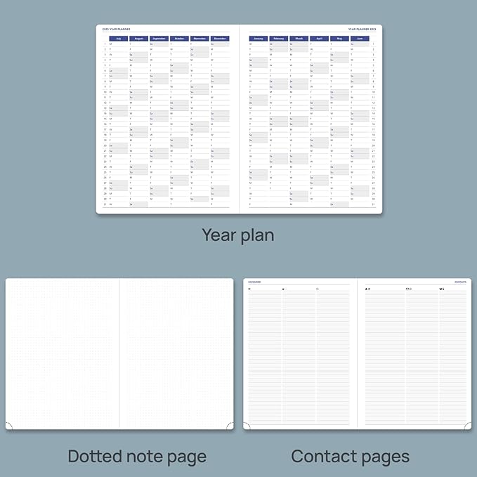 POPRUN 2025 Monthly Calendar 8.5" x 11", Large Writing Space Monthly Planner with PU Leather Soft Cover, Dual Pockets, Monthly Tabs, 100GSM Thick Paper, Sunday Start - Claret