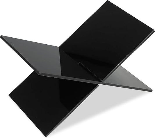 Acrylic Book Display Stand - Cookbook Holder for Kitchen (Black)