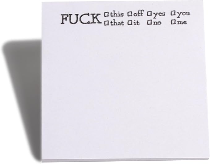 Fresh Outta Fucks Pad and Pen Funny Sticky Notes and Pen Set White Elephant Gift Novelty Pen Funny Desk Accessory Fun Gifts for Friends (A-Set 2 Pen+4 Notes)