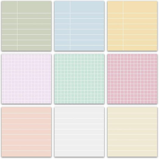 Post it Notes 3x3 Cute and Aesthetic Sticky Notes Planner Notepad - 450 Sheets - Desk Accessories for School, Office, and Home - Ideal Gifts for Teachers, Women, and Coworkers (Minimalist)