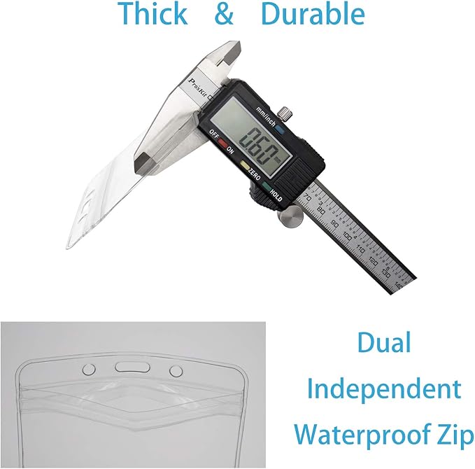 Retractable Safety Breakaway Lanyard with ID Holder, Dual Independent Waterproof Zip Card Holder, Safety Fastener and Adjustable Clasp [2 in 1 Wearing Combination] (Black 5 Pack (Vertical))