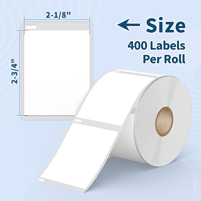 16 Rolls 6400 Labels Compatible with DYMO 30258 2-1/8" x 2-3/4" Direct Thermal Labels - Tacnology Barcode Address Replacement Use with Rollo, DYMO 450, 450 Turbo, 4XL & Zebra Desktop Printers