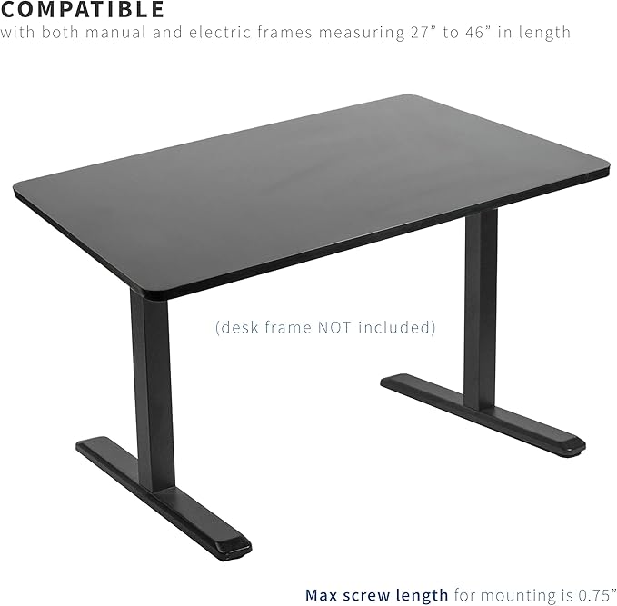 VIVO Universal 48 x 30 inch Solid One-Piece Table Top for Standard and Sit to Stand Height Adjustable Home and Office Desk Frames, Black, DESK-TOP48-30B