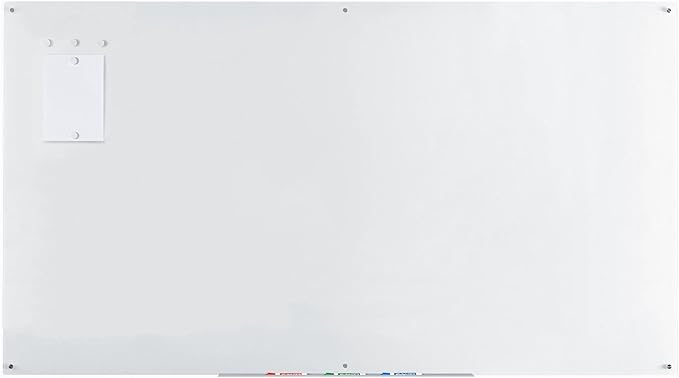 Audio-Visual Direct Magnetic Ultra White Glass Dry-Erase Board Set - 8' x 4' - Includes Magnets, Hardware & Marker Tray