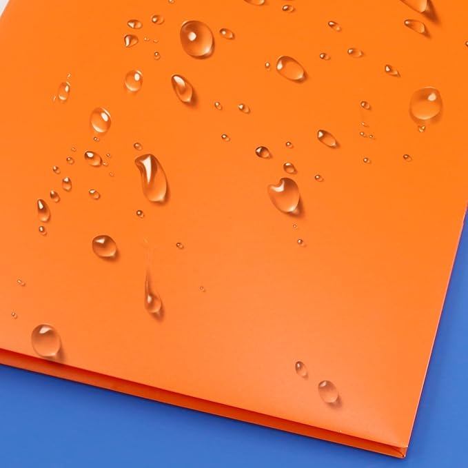 ViVin 12-Pack Sturdy Plastic Folders with Pockets and Prongs, 2 Pocket Folder with 3 Prongs, fits 8.5 * 11 Letter Size Paper, for School, Office and Home (Orange)