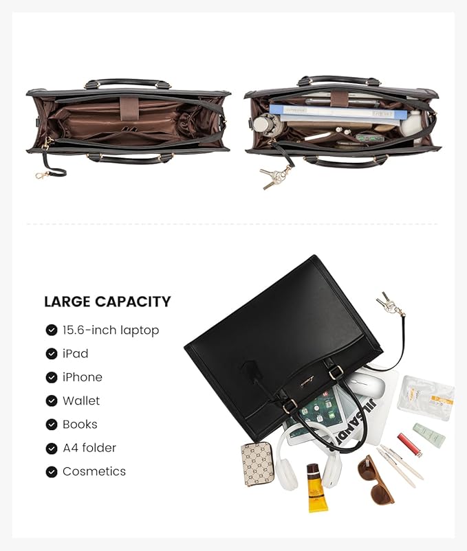 LOVEVOOK Laptop Tote Bag for Women, Office Work Bag Briefcase fit for 15.6 inch Laptop, Large Capacity Teacher Bag Handbag
