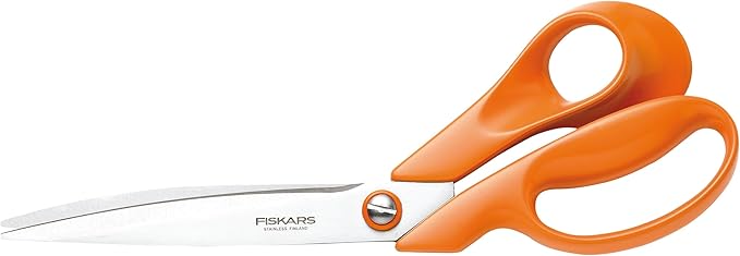 Fiskars Tailor Scissors, Length: 27 cm, Stainless Steel Blade/Plastic Handles, Orange, Classic, 1005145, 9.4 x 27 x 2.1 cm