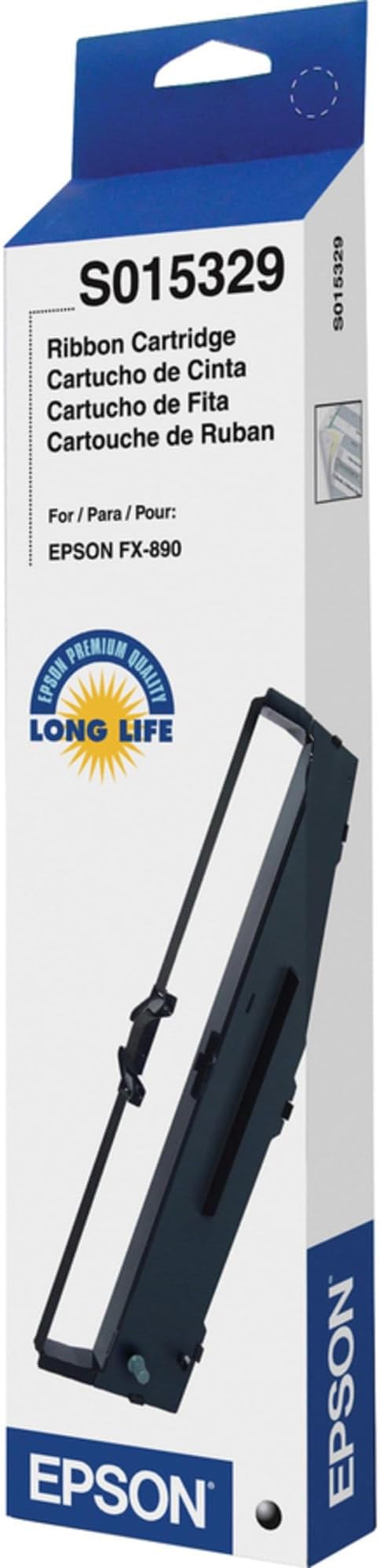 Epson S015329 FX-890 Fabric Ribbon -Cartridge (Black) in Retail Packaging